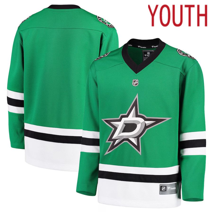 Youth Dallas Stars Fanatics Branded Green Home Replica Blank NHL Jersey->youth nhl jersey->Youth Jersey